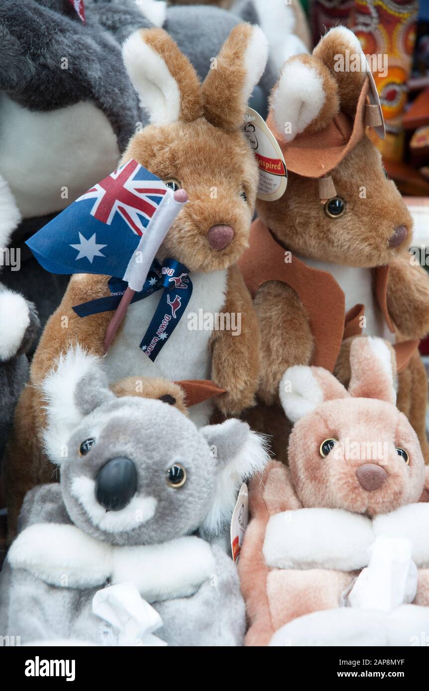 Kitschy soft toys for sale at the Dandenong Market, Melbourne