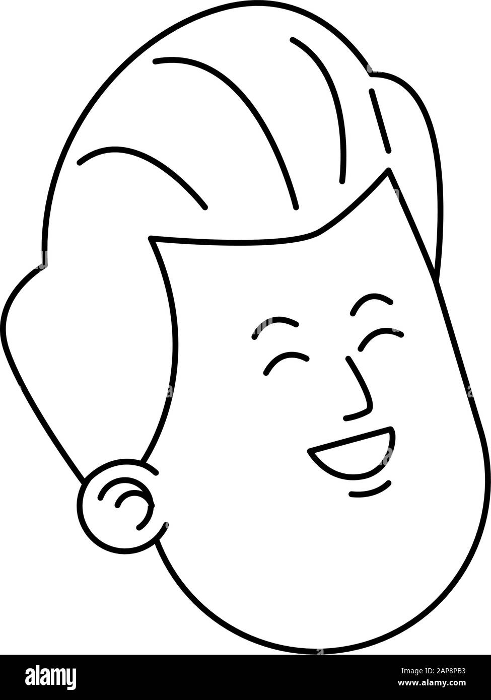 Cartoon man laughing icon, flat design Stock Vector