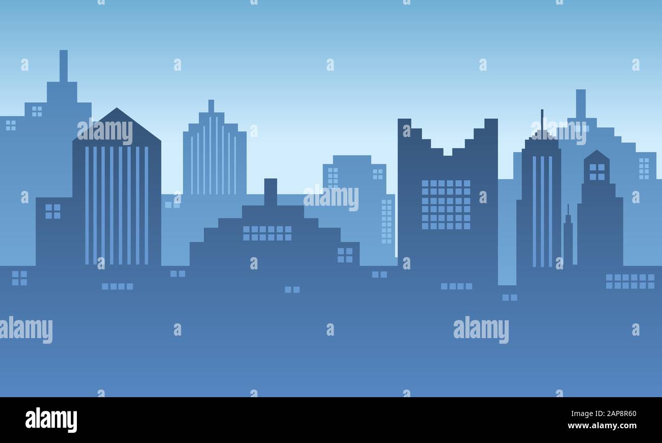 City background in the morning with lots of buildings Stock Vector ...