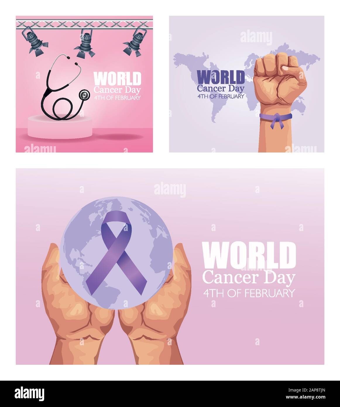world cancer day set poster icons Stock Vector Image & Art - Alamy