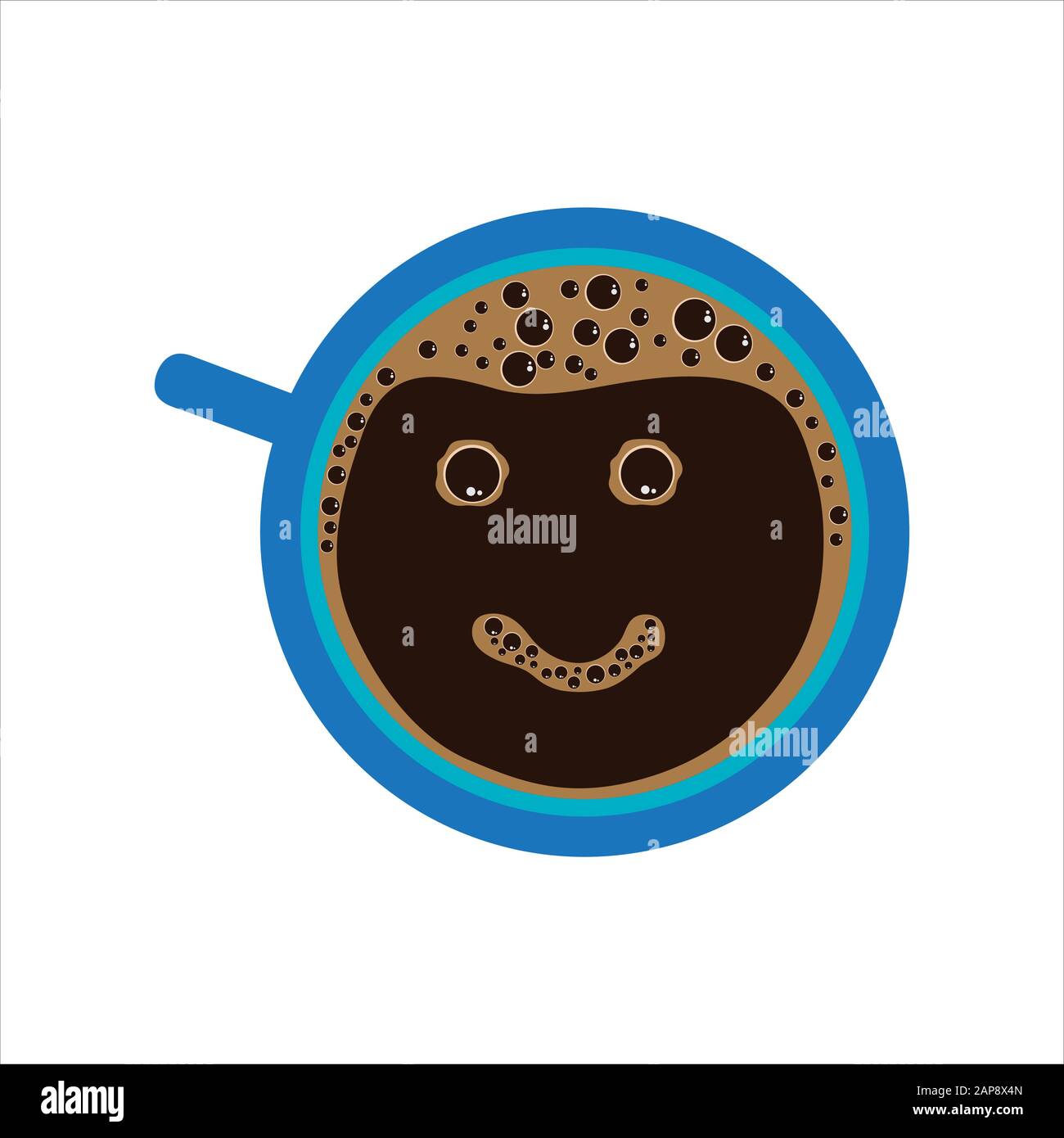 Vector illustration coffee cup with smiley face Stock Vector Image ...