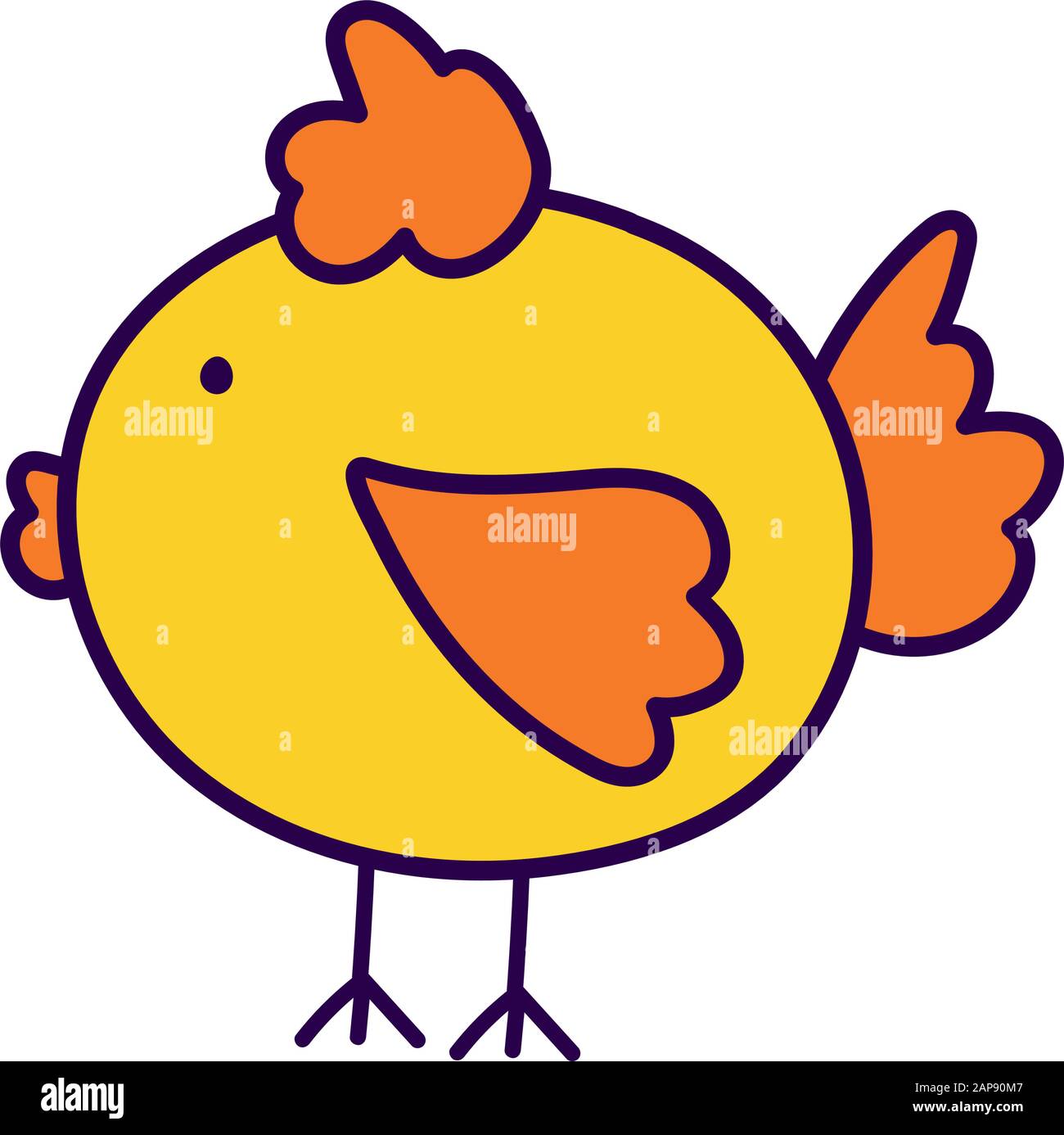 chicken bird domestic farm animal cartoon vector illustration Stock ...