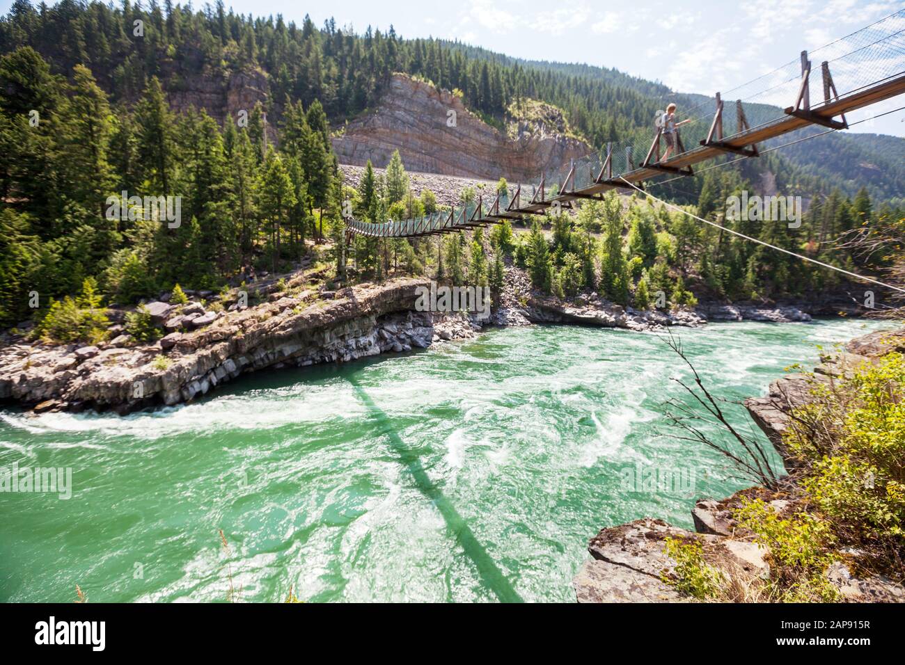 Bridge on the Kootenai river Stock Photo Alamy