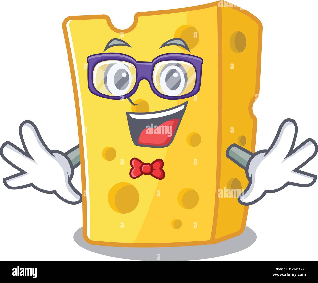 cartoon character of Geek emmental cheese design Stock Vector Image & Art -  Alamy