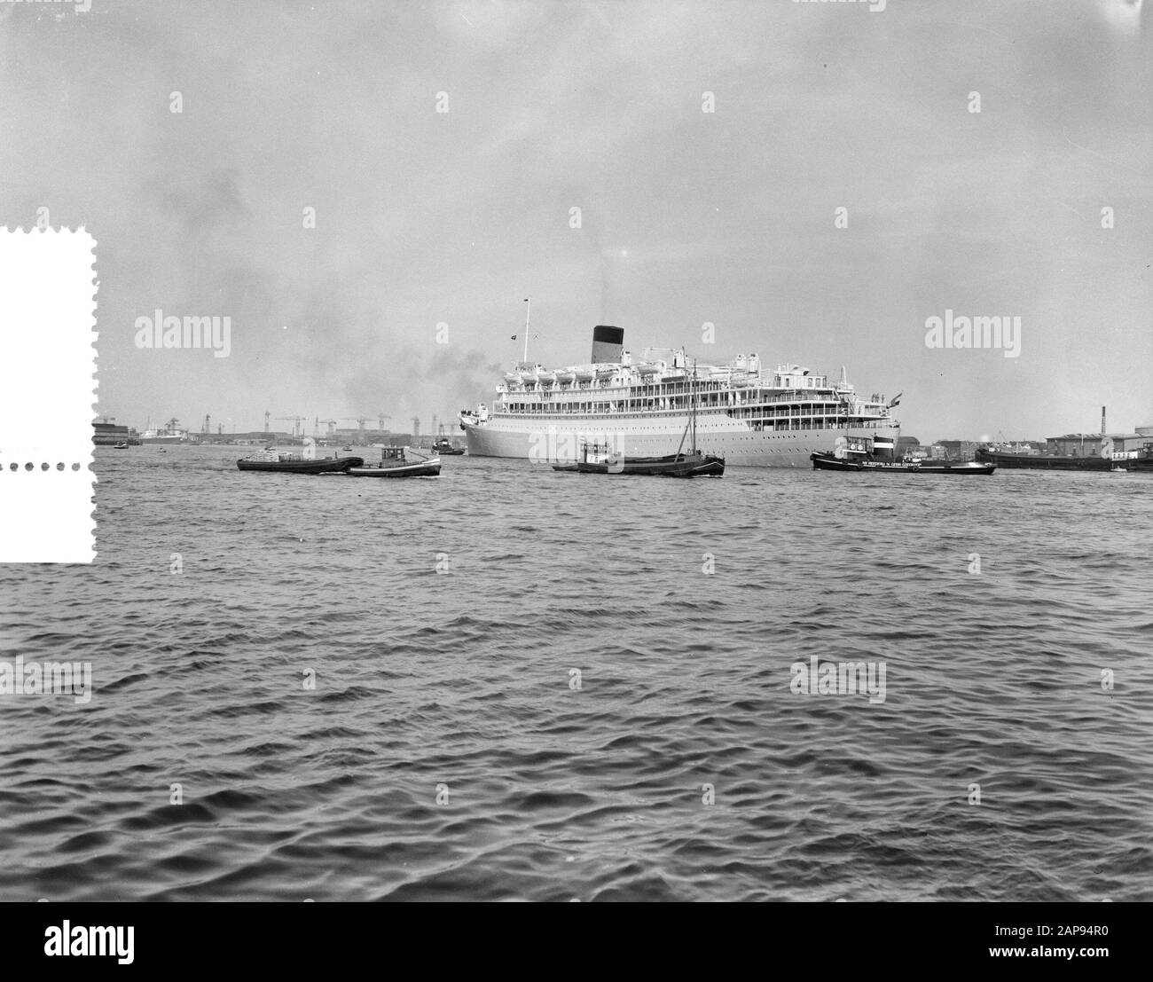 Nice records of the Ms. Orange at Amsterdam Date: 28 February 1957 Location: Amsterdam, Noord-Holland Institution name: MS Oranje Stock Photo