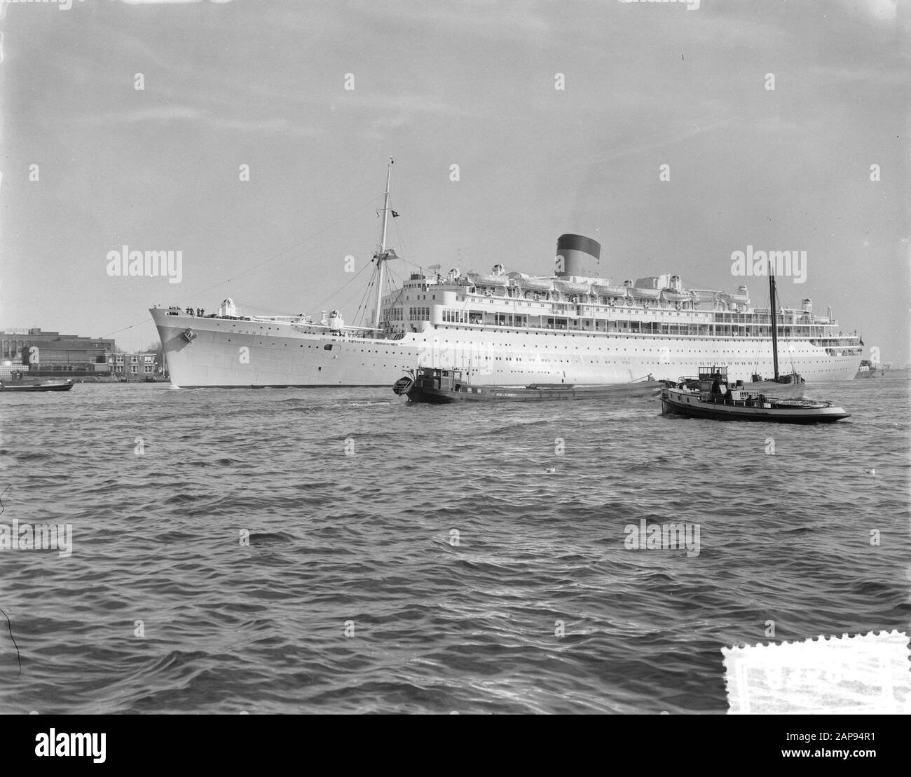Nice records of the Ms. Orange at Amsterdam Date: 28 February 1957 Location: Amsterdam, Noord-Holland Institution name: MS Oranje Stock Photo