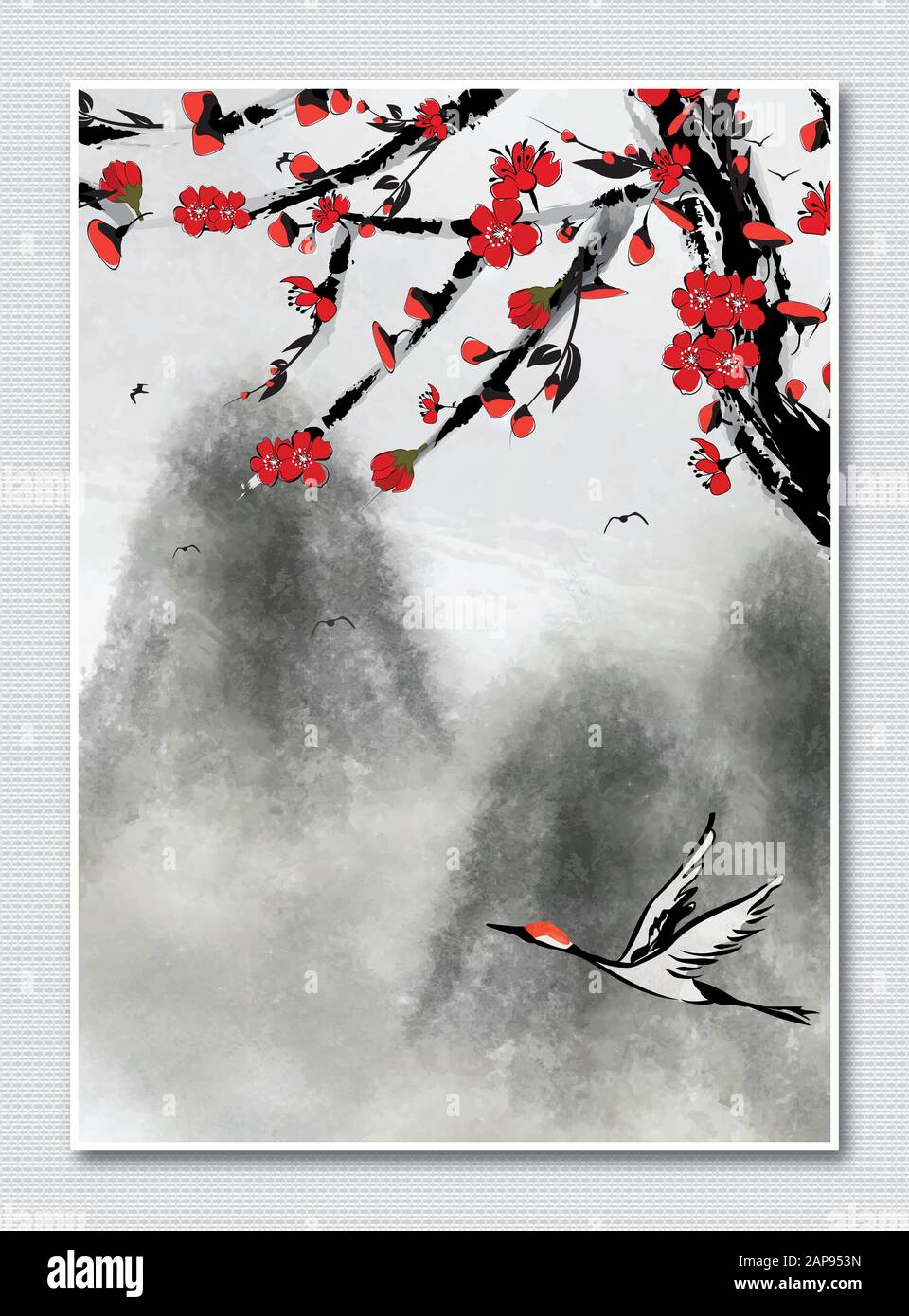 Chinese / Japanese / Korean style black ink painting (sumi-e style