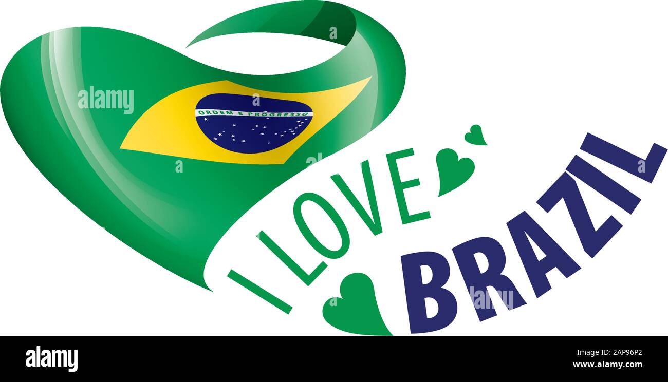 Brazil Brasil flag in love heart shape vector icon isolated on white  background Stock Vector Image & Art - Alamy