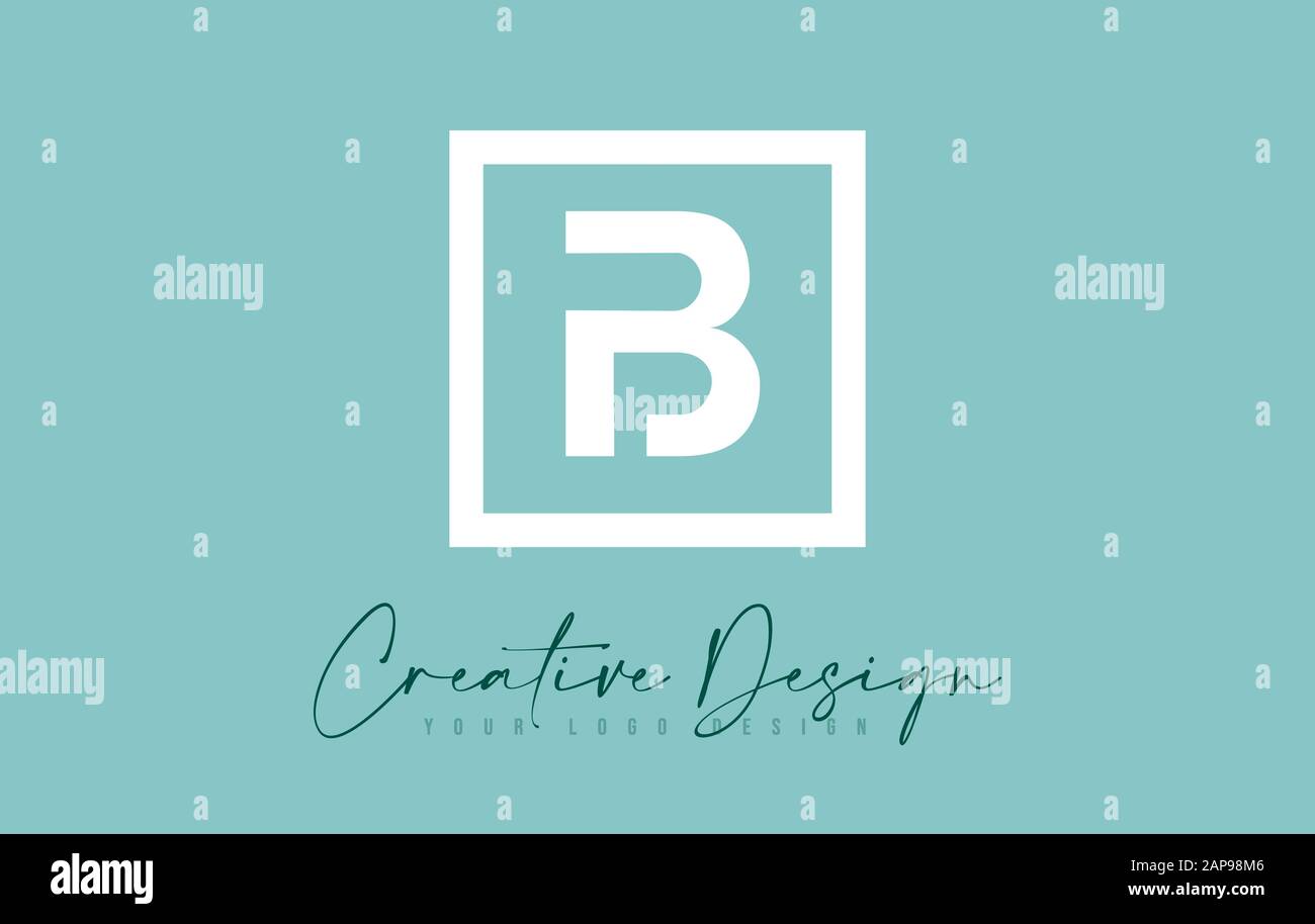 B Letter Icon Design With Creative Modern Look and Teal Background ...