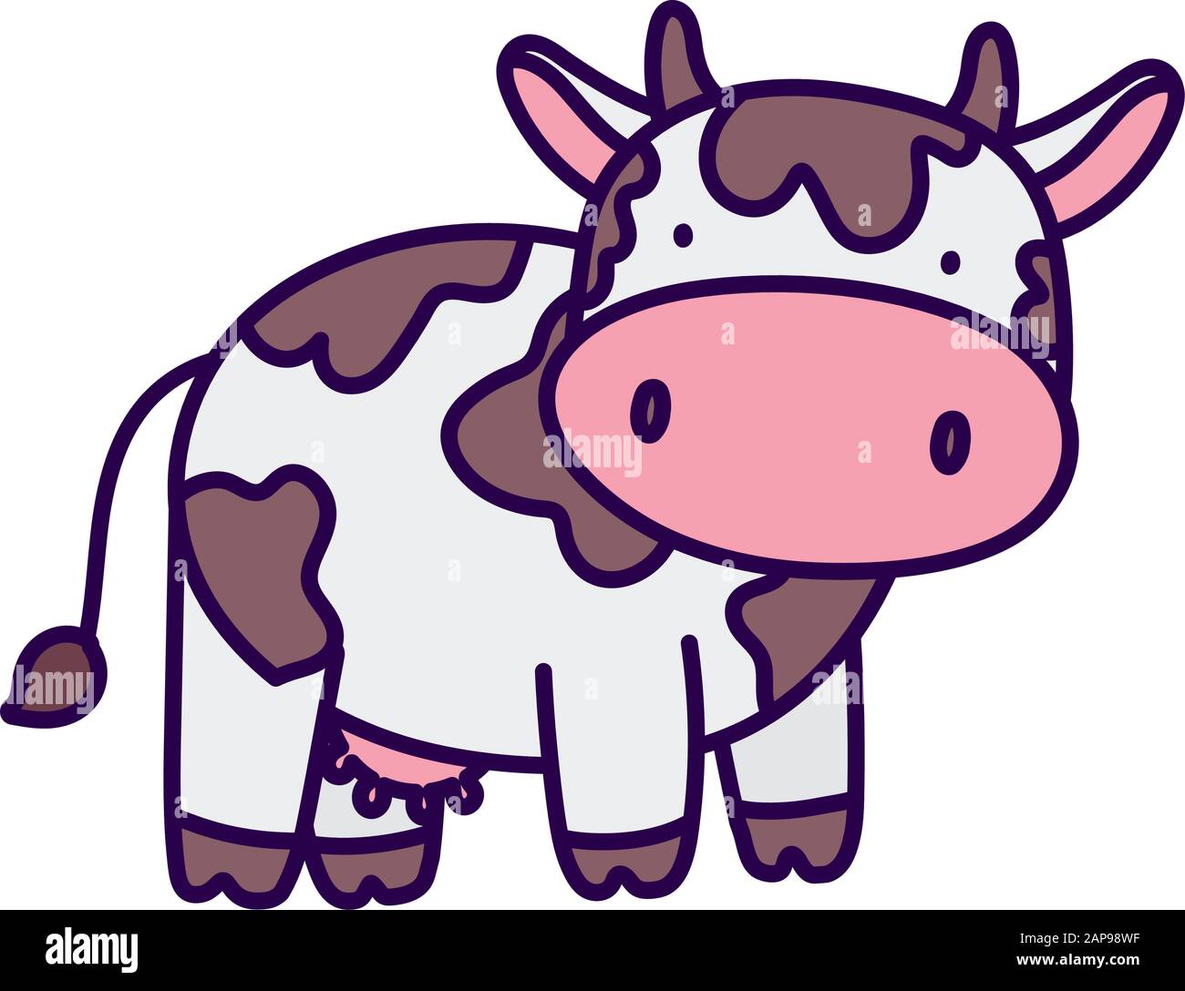 cute cow livestock farm animal cartoon vector illustration Stock Vector  Image & Art - Alamy