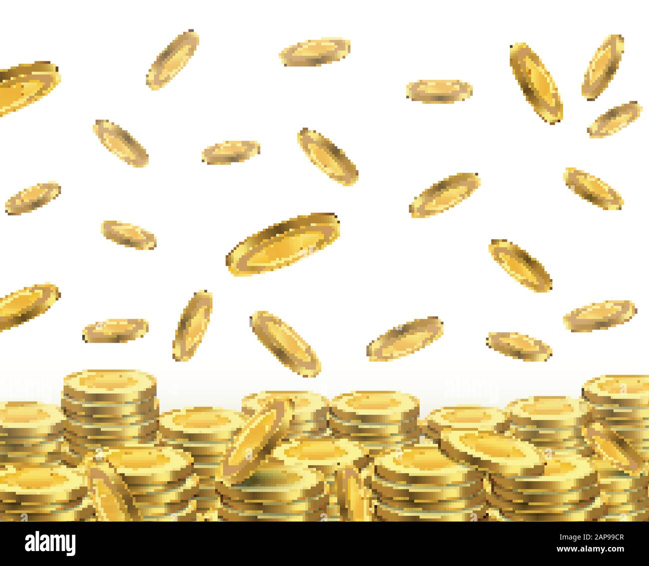 Golden coins falling Stock Vector Image & Art - Alamy