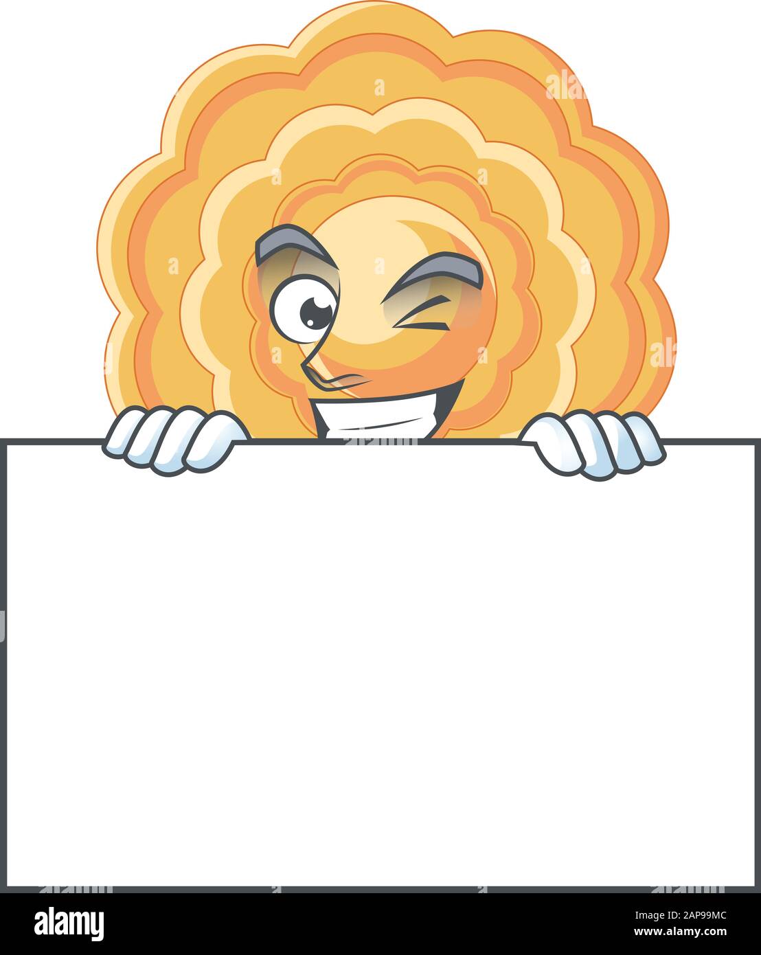 Grinning face chinese mooncake cartoon character style hides behind a ...