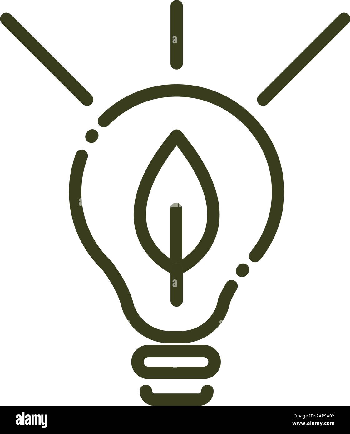 light bulb with leaf ecology nature line design vector illustration ...