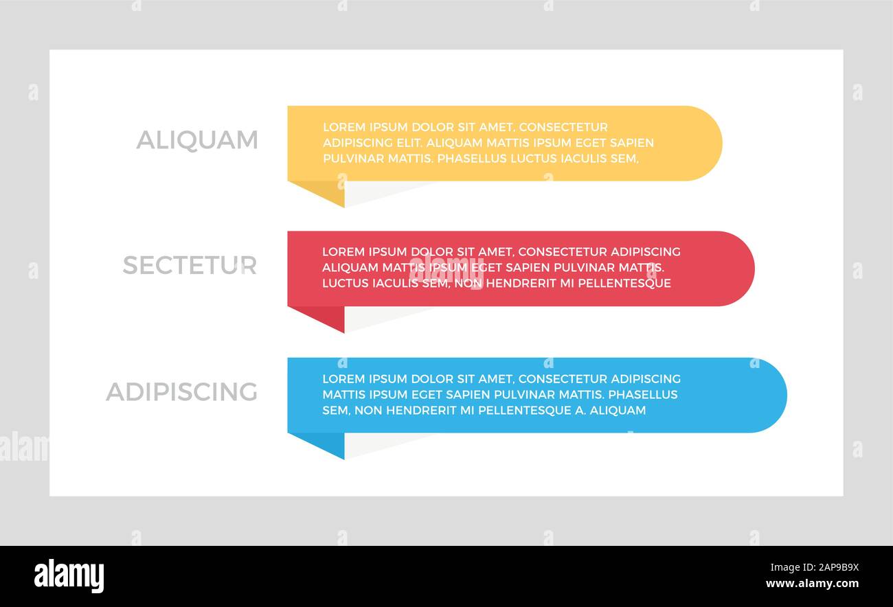 Set of red and yellow, blue elements for infographic presentation