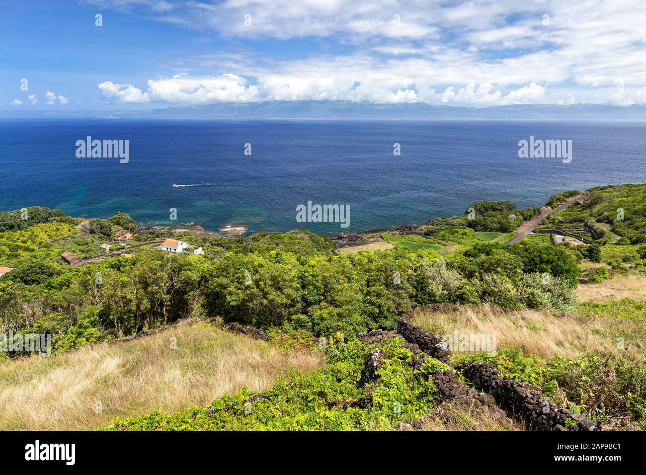 Houses in Terra Alta and Sao island in the distance on the island