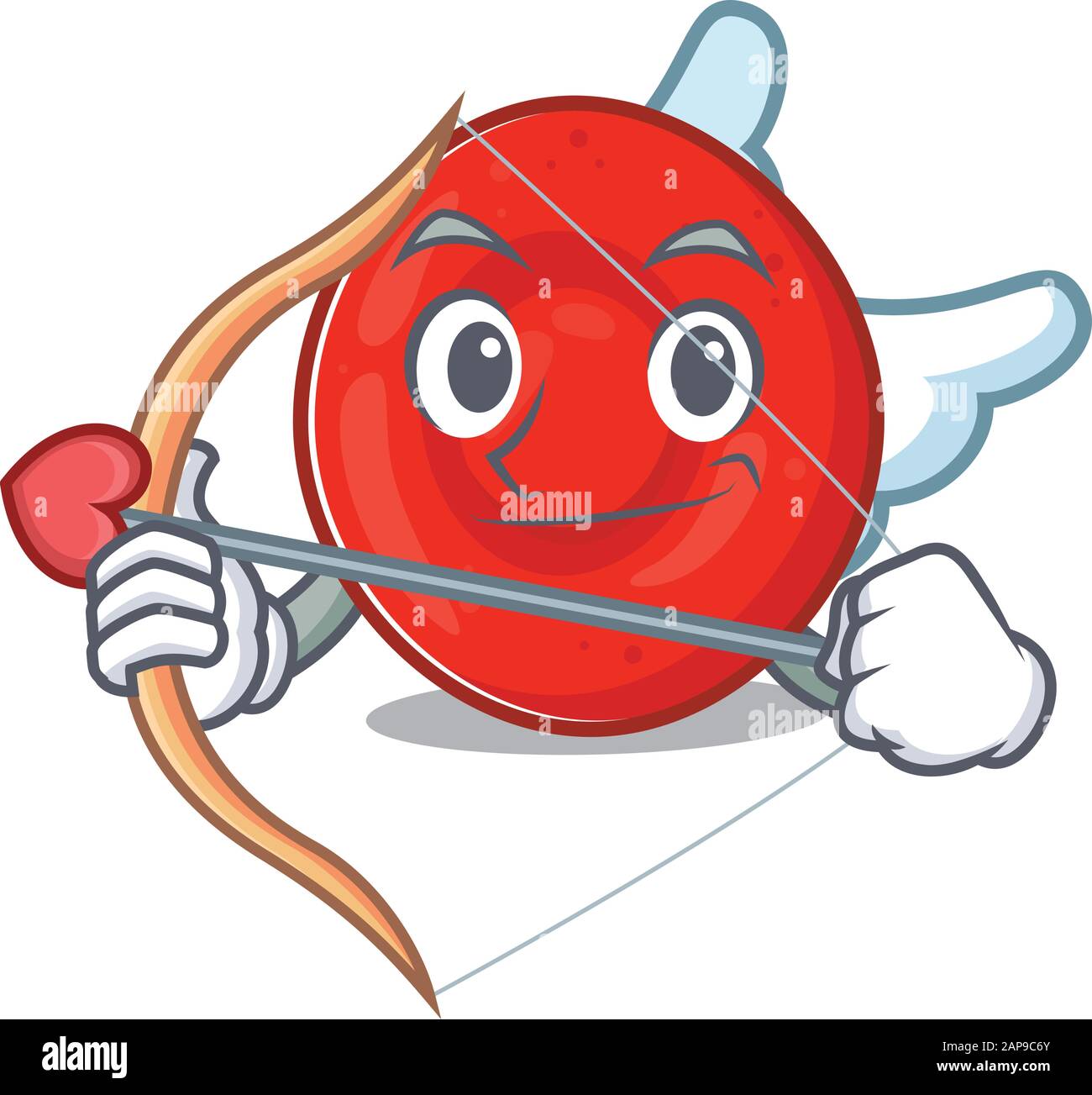 Romantic erythrocyte cell Cupid cartoon character with arrow and wings ...