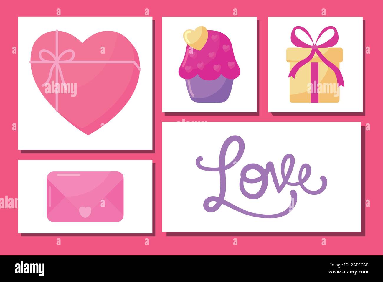 Icon set design of Love happy valentines day wedding passion romantic ...