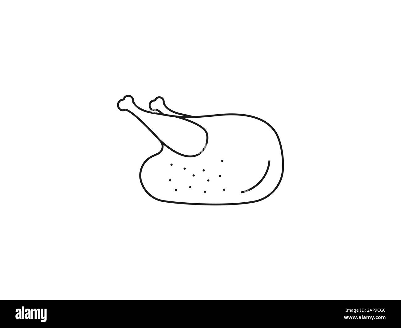 Vector illustration, flat design. Turkey dinner icon Stock Vector