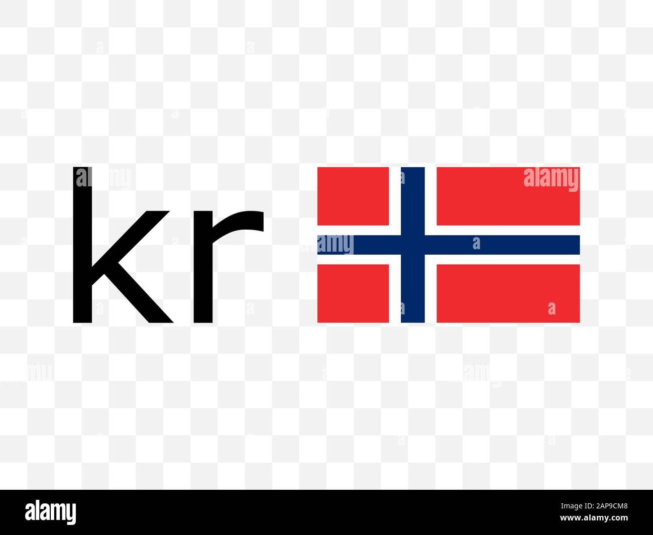 Norwegian krone, flag icon. Vector illustration, flat design Stock Vector