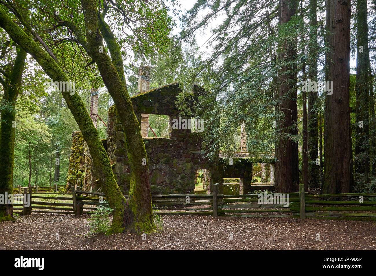 Ruins of the Wolf House at Jack London State Historic Park in Glen ...