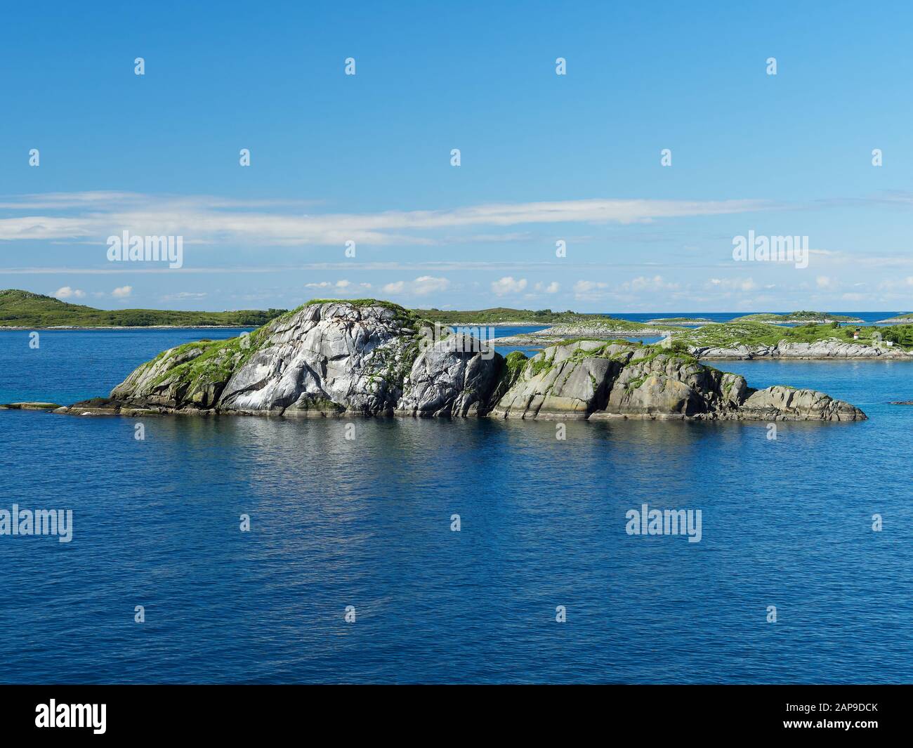 Fjord seascape the famous tourist attraction Hamn Village, Senja island, Troms county - Norway Stock Photo