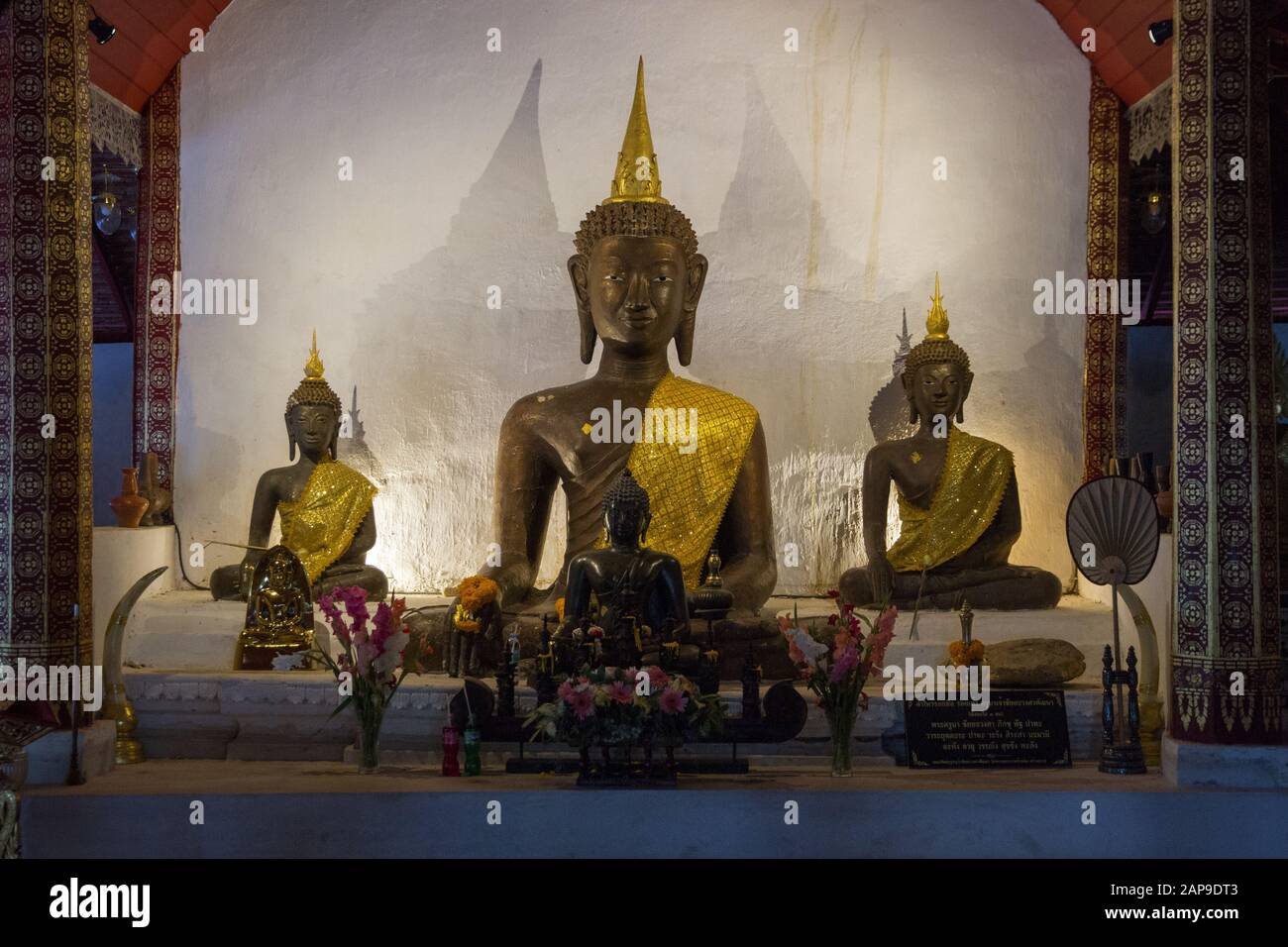 Thailand statues in Wat Phra Lat temple area  Temple, Stock Photo