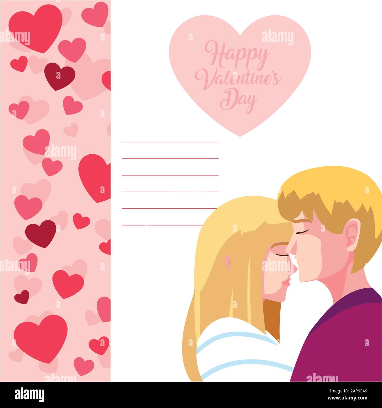 couple of people in love, label happy valentines day vector ...