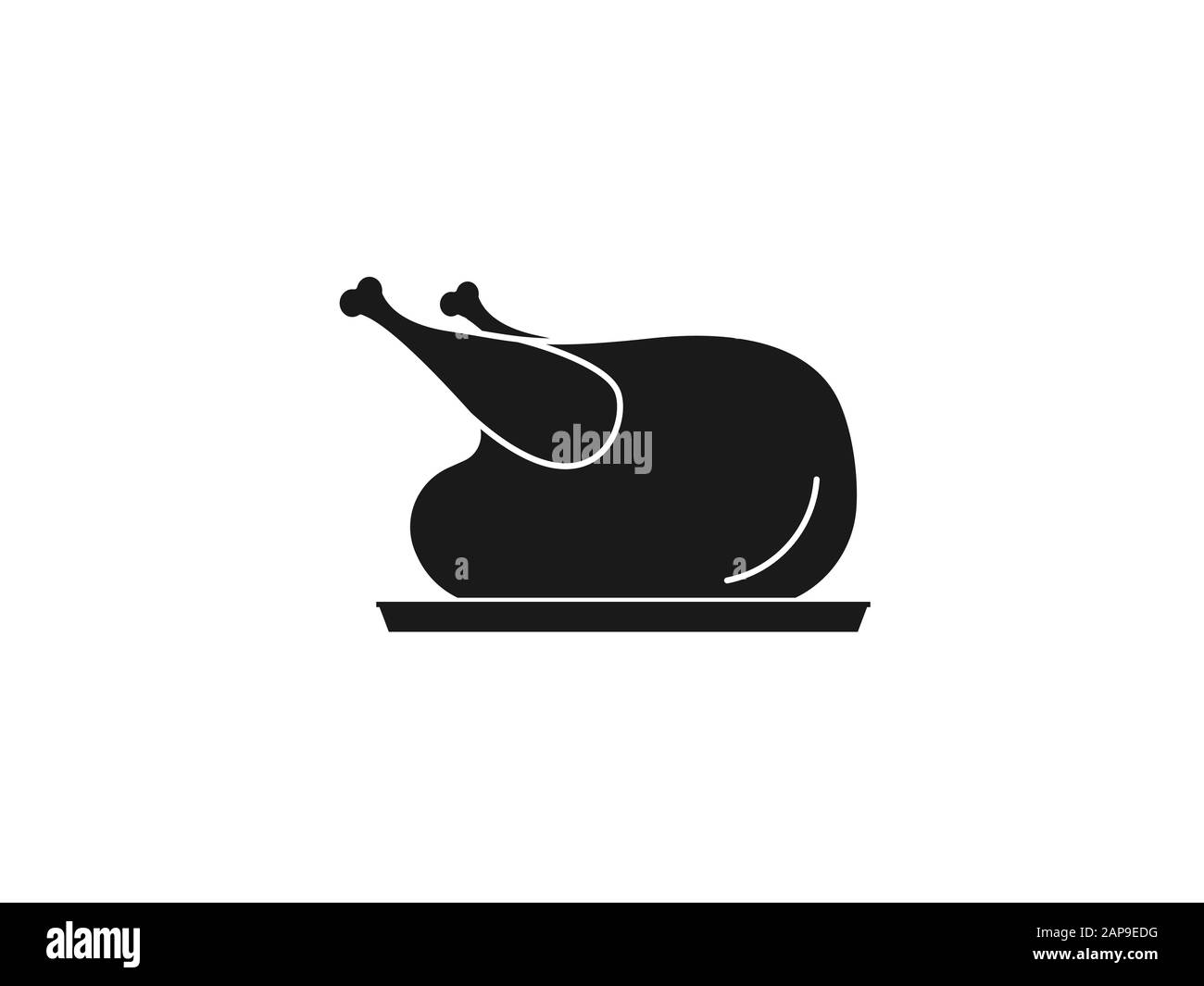 Vector illustration, flat design. Turkey dinner icon Stock Vector