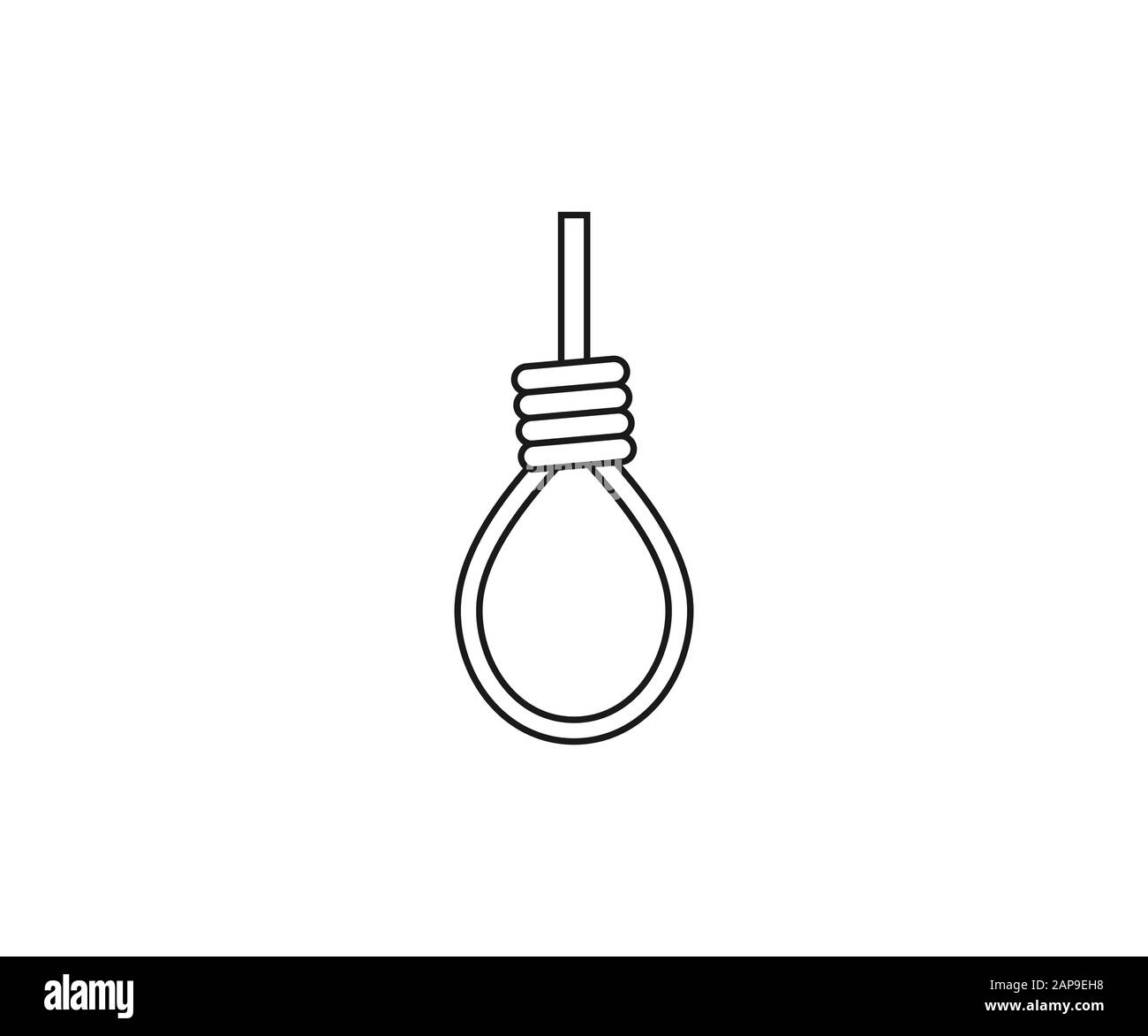 Vector illustration, flat design. Gallows rope icon Stock Vector
