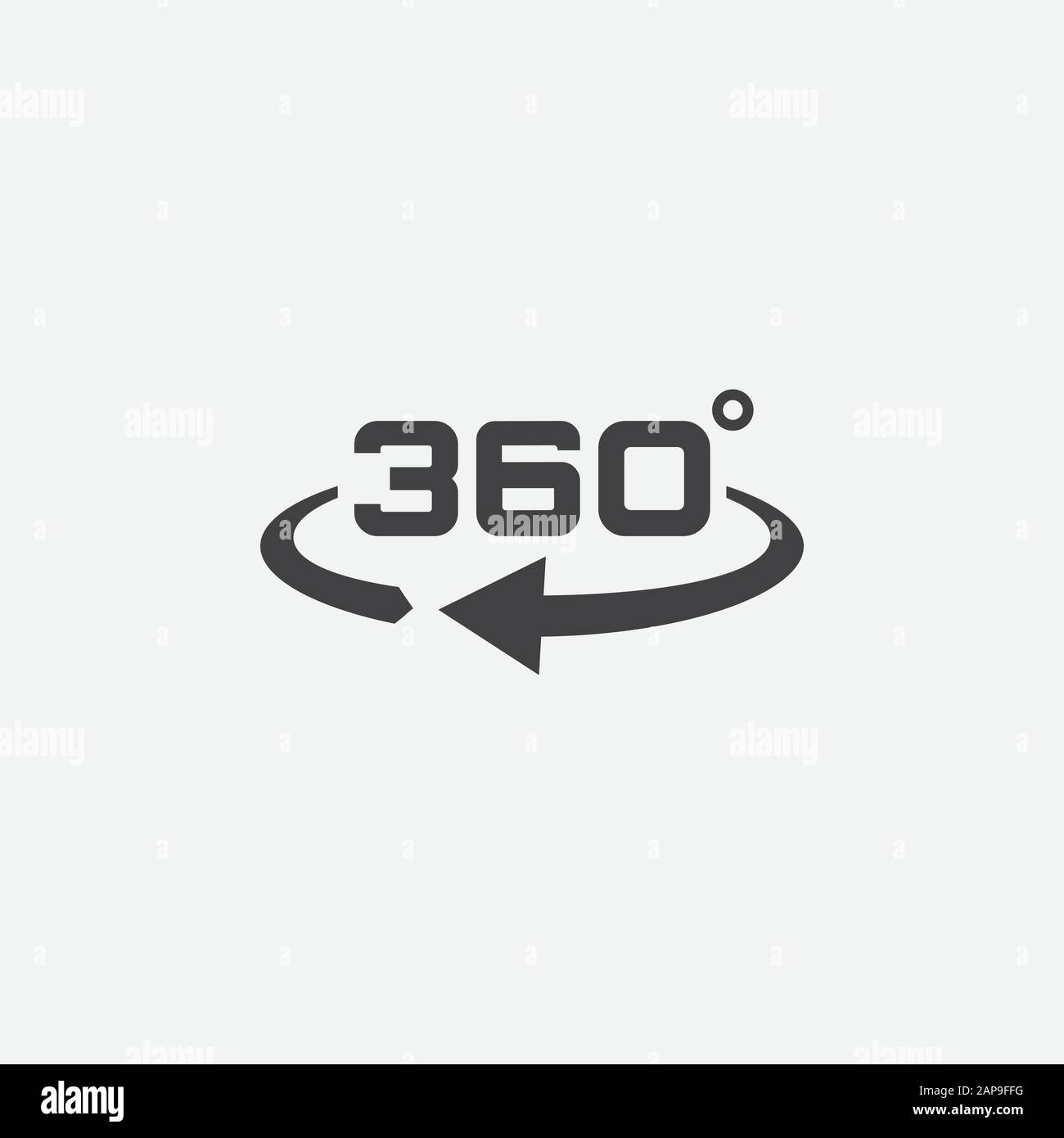 360 view icon graphic design template vector, 360 degrees angle icon in trendy flat style, Icon vector of 360-degree app for 360-area view Stock Vector