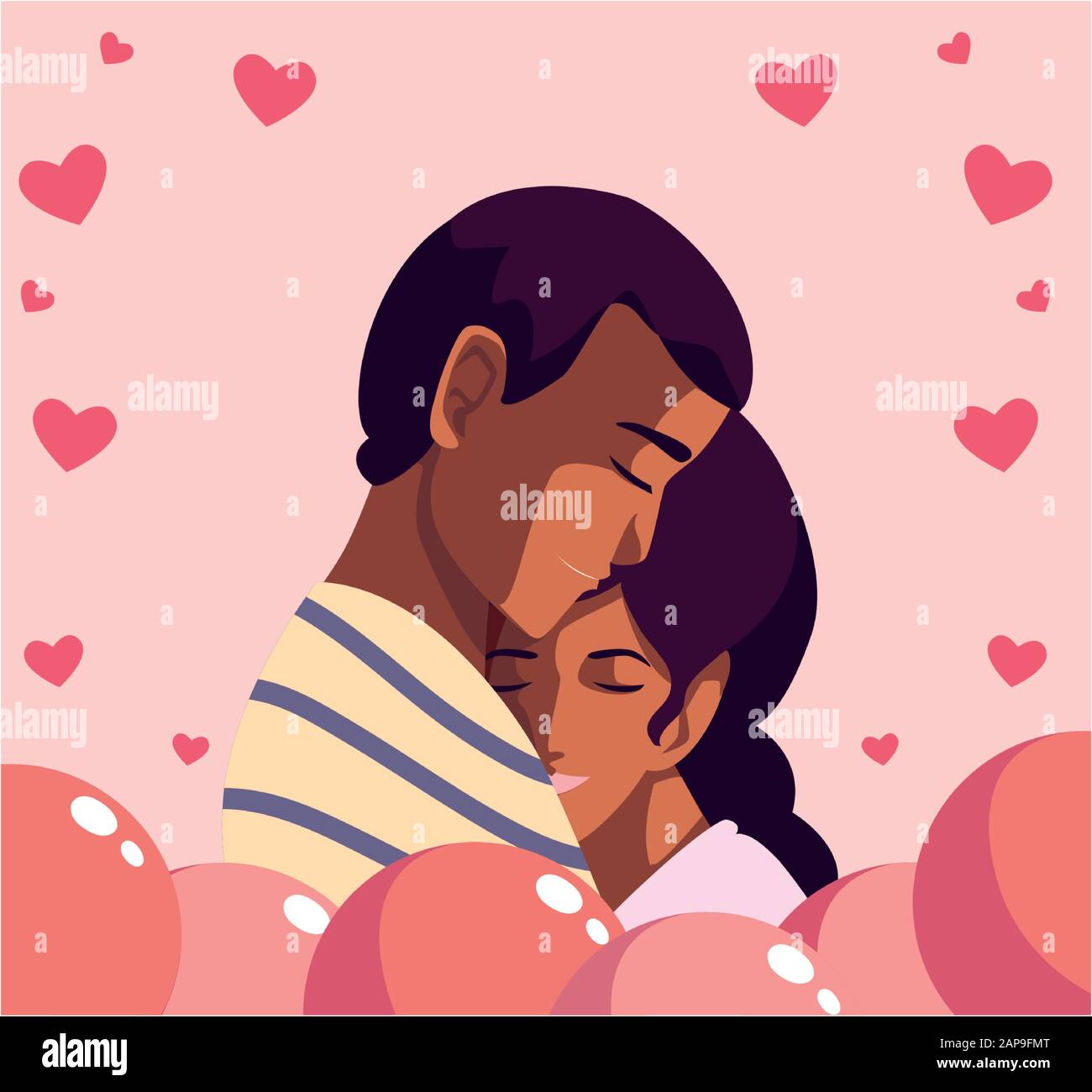 greetings card for valentines day, couple in love vector illustration ...
