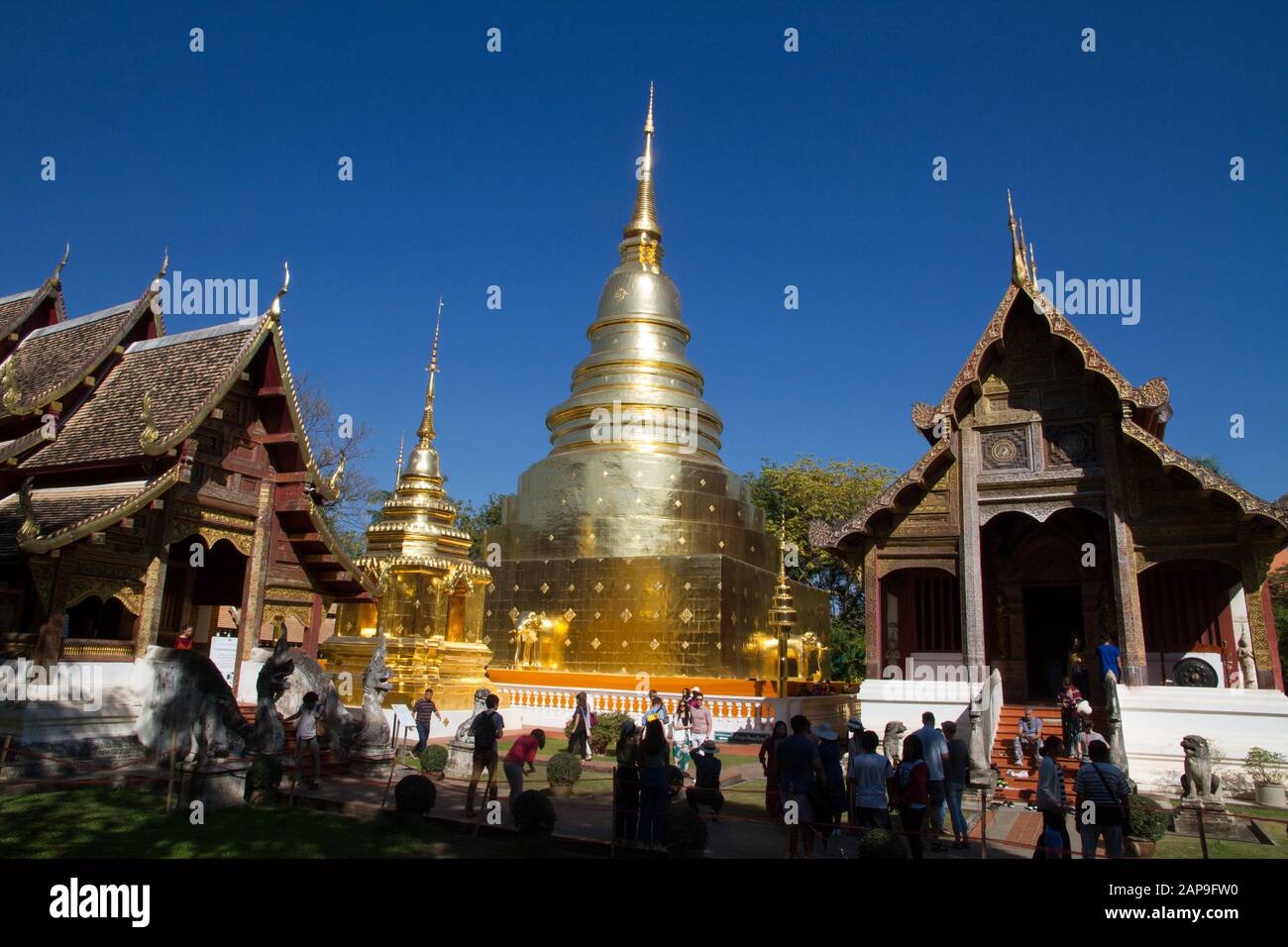 buddhist  Temple chiang Mai Thailand Stock Photo
