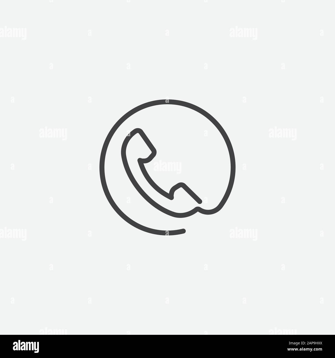 Call icon symbol linear vector, Phone contact vector icon, telephone call vector icon Stock Vector