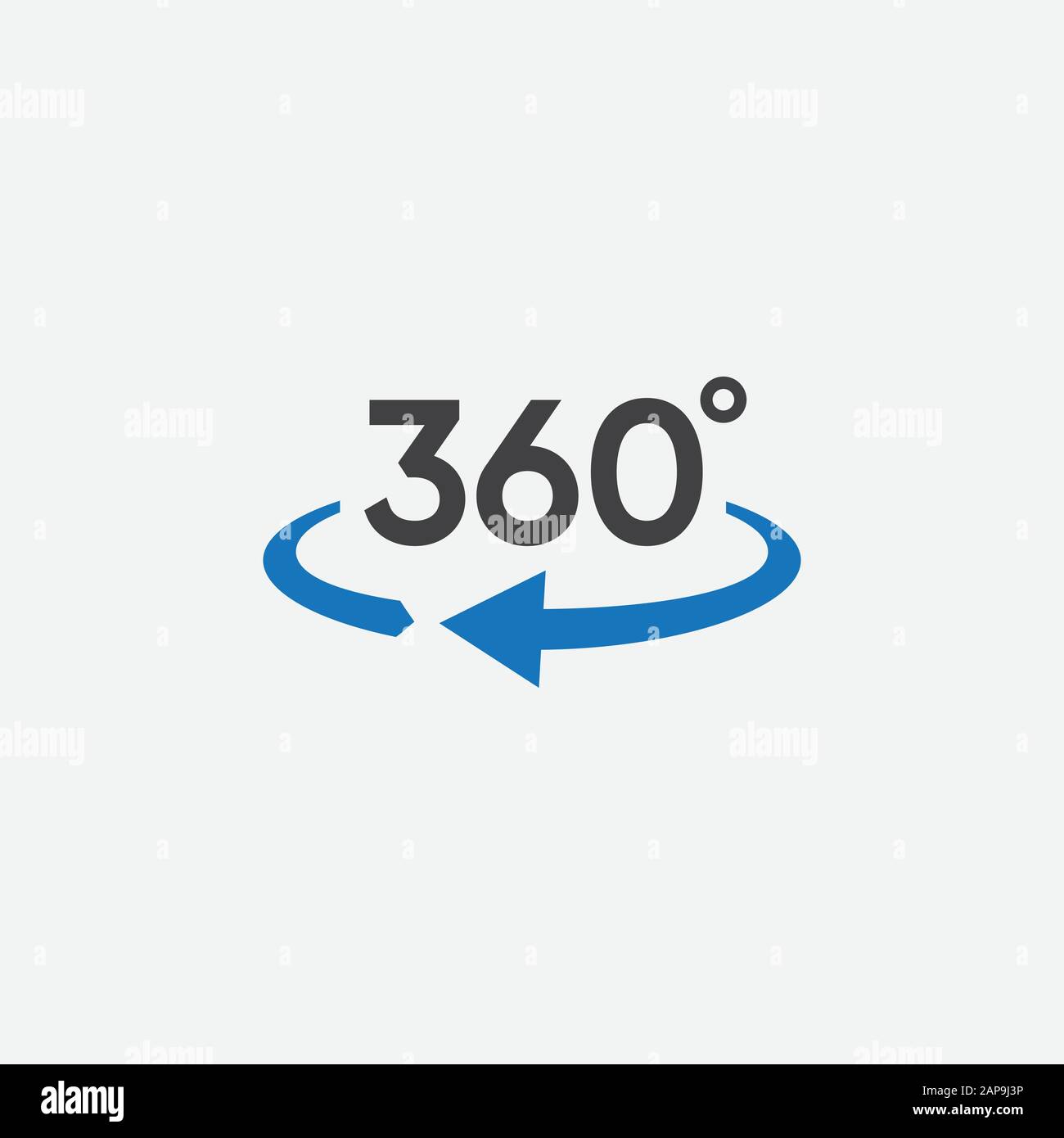 360 view icon graphic design template vector, 360 degrees angle icon in trendy flat style, Icon vector of 360-degree app for 360-area view Stock Vector