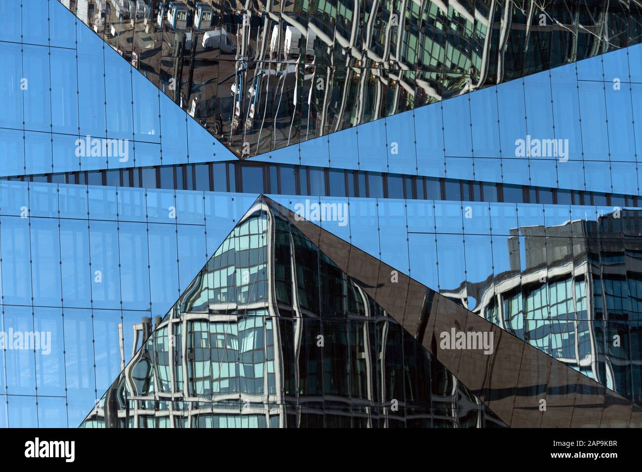 Berlin Germany 21st Jan 2020 The Facade Of The Central Station Is Reflected In The Glass Facade Of The Newly Built Cube Berlin According To The Developer Ca Immo The Office Building