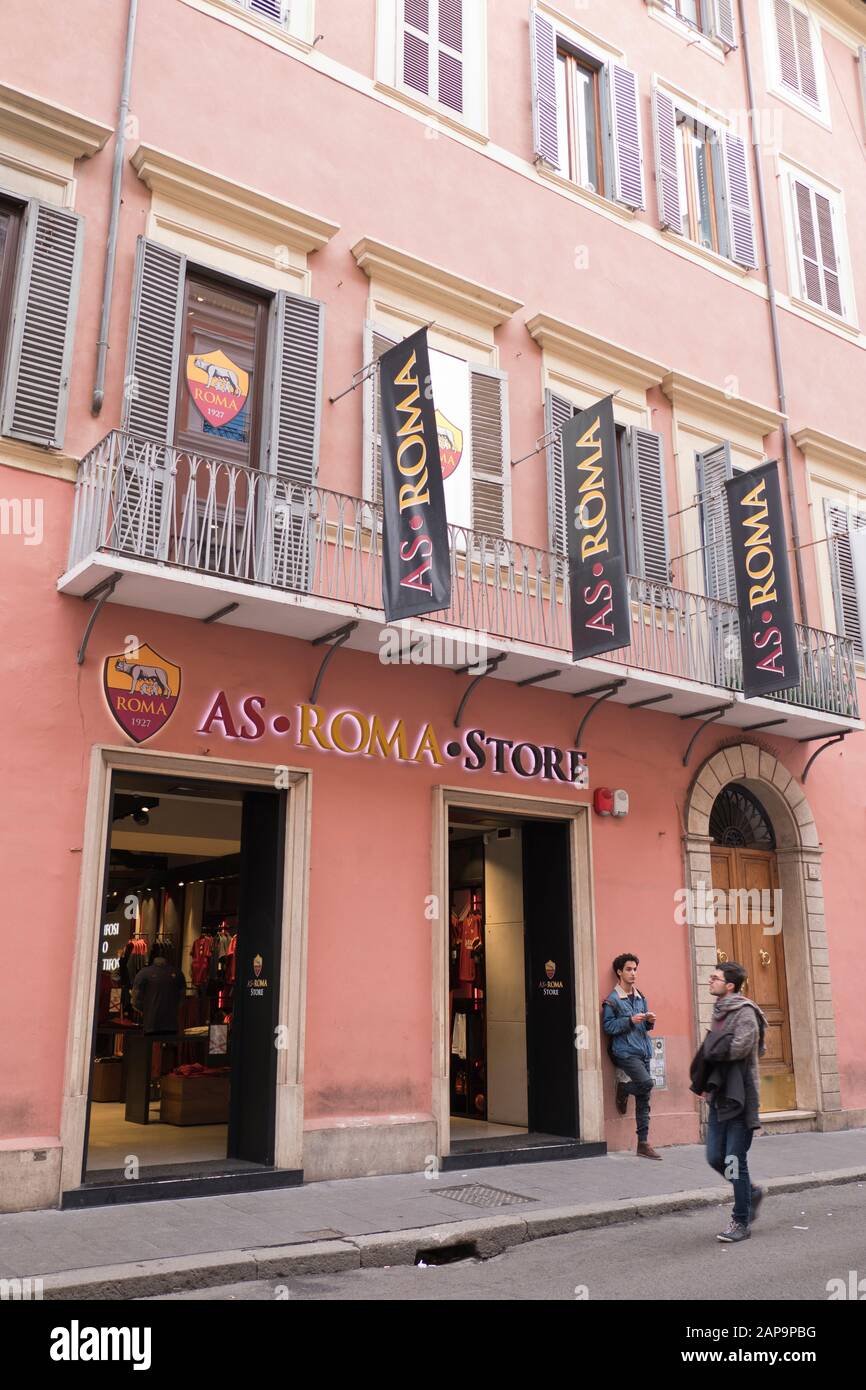 Italian Seria A football club AS Roma official merchandise store in Rome  Italy Stock Photo - Alamy