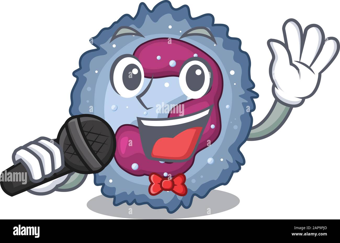 Happy neutrophil cell singing on a microphone Stock Vector Image & Art ...