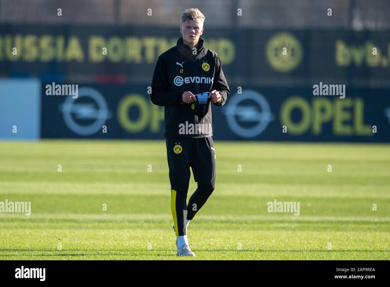 Eerling HAALAND (DO), whole figure, football 1. Bundesliga, training, Borussia Dortmund (DO) on January 21, 2020 in Dortmund/Germany. ¬ | usage worldwide Stock Photo