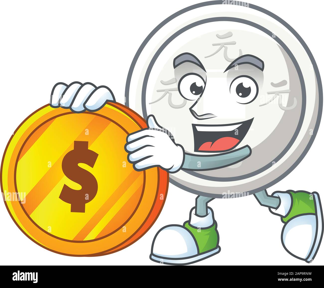 Rich chinese silver coin mascot cartoon design style with gold coin Stock  Vector Image & Art - Alamy