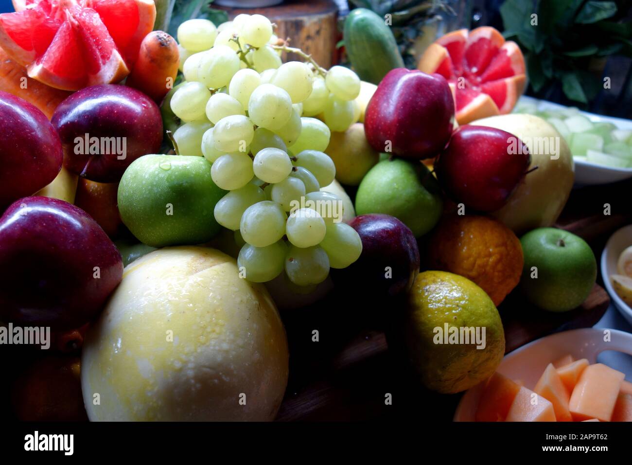 Fresh Fruit on Display at the Smoothie Station in the Buffet at the