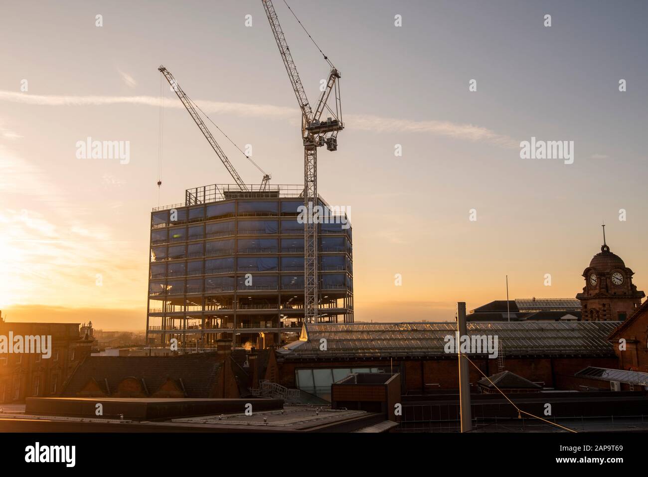 Sunset over the Unity Square Development in Nottingham City South Side ...