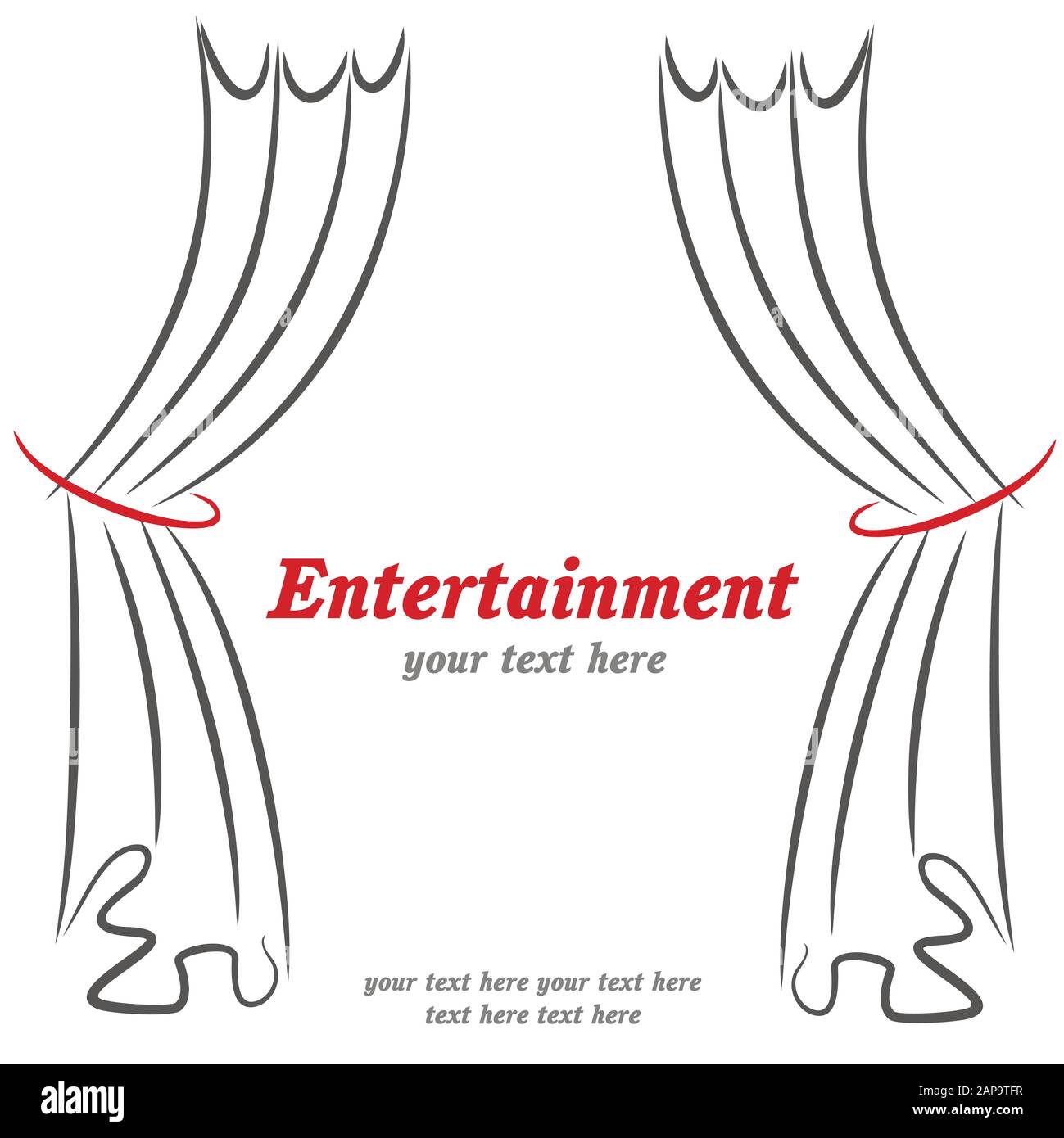 Entertainment poster with curtains Stock Vector
