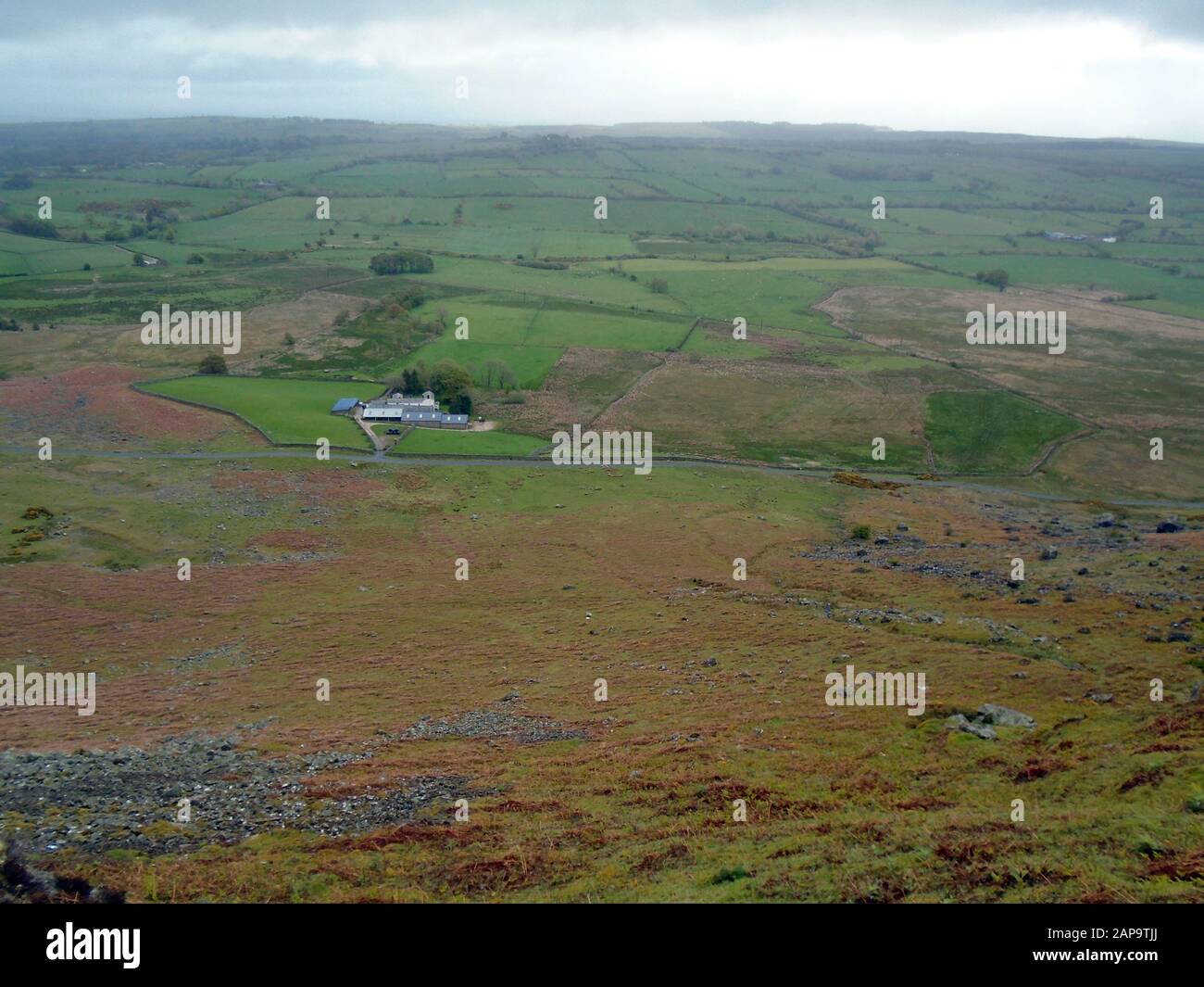Stone End Farm from above Rake Trod on the Path to the Wainwright