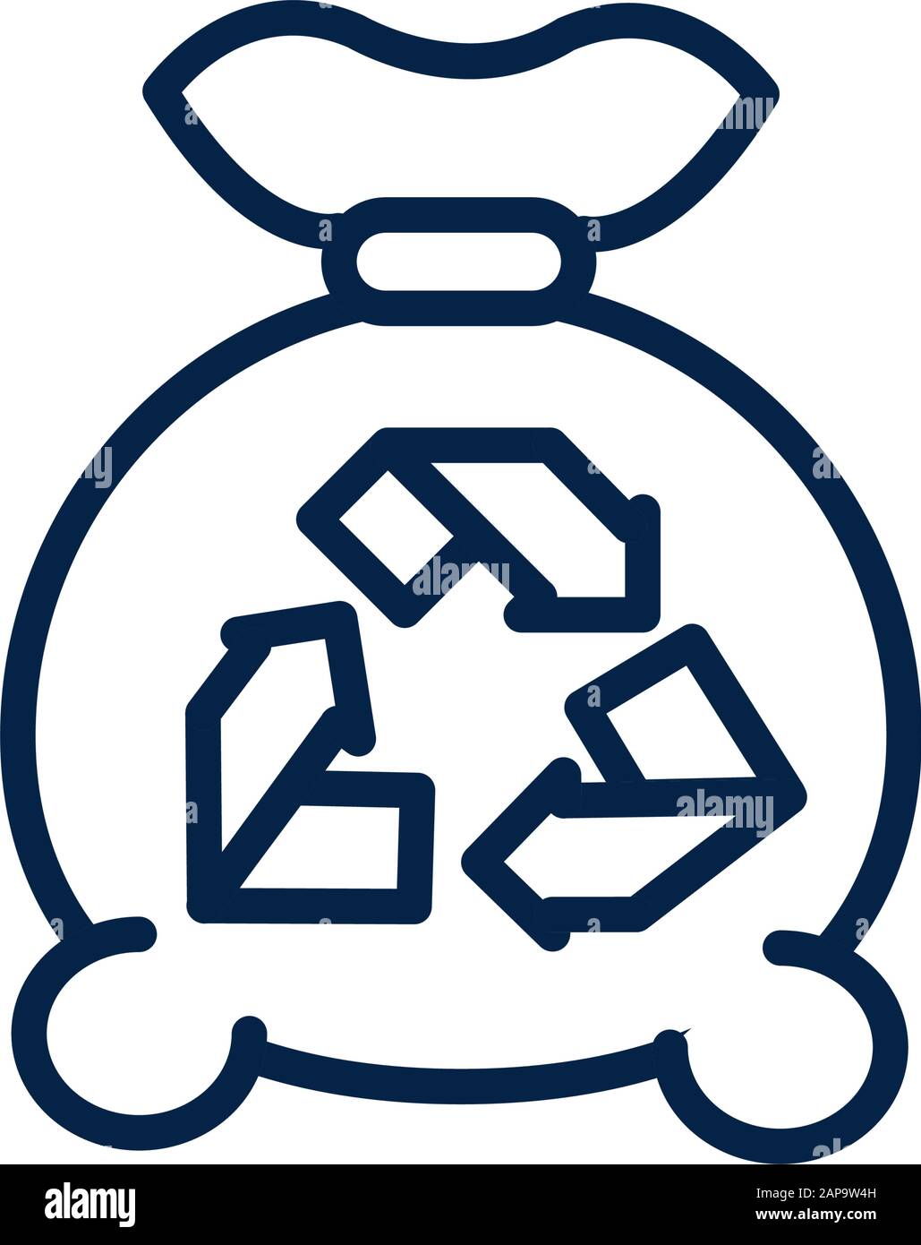 garbage bag recycle ecology environment icon linear vector illustration ...