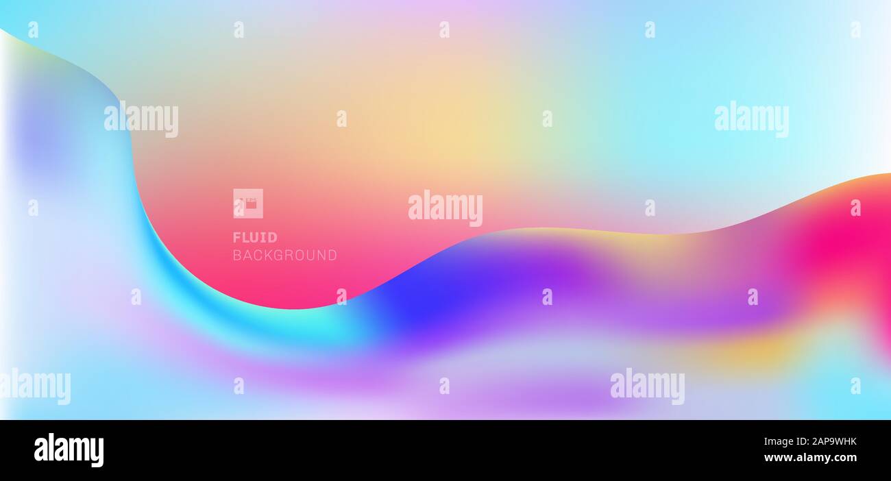 Abstract modern fluid wave shape colorful flowing background. Vector illustration Stock Vector