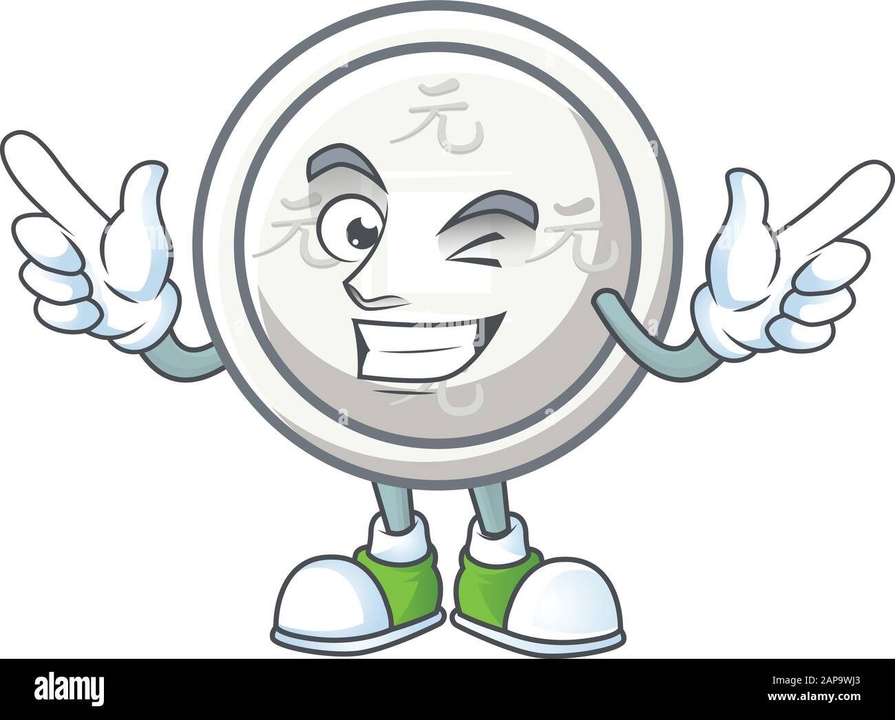 Funny face chinese silver coin cartoon character style with Wink eye Stock  Vector Image & Art - Alamy