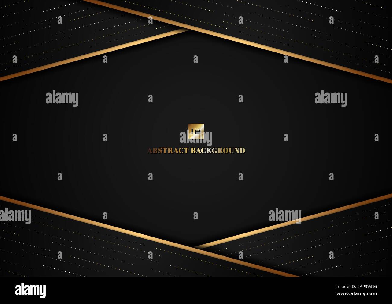 Abstract template geometric triangle shape and gold line stripe with ...