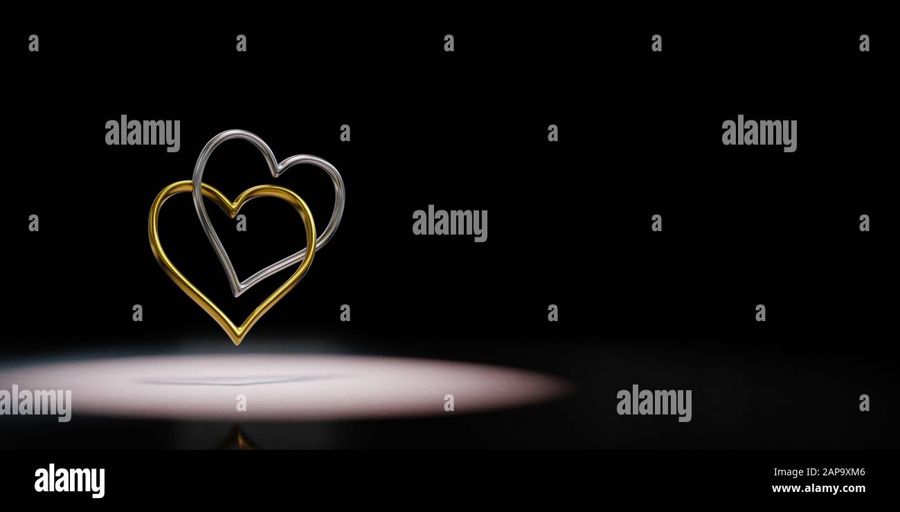 Couple of Chained Heart Shaped Rings 3D Illustration Stock Photo - Alamy