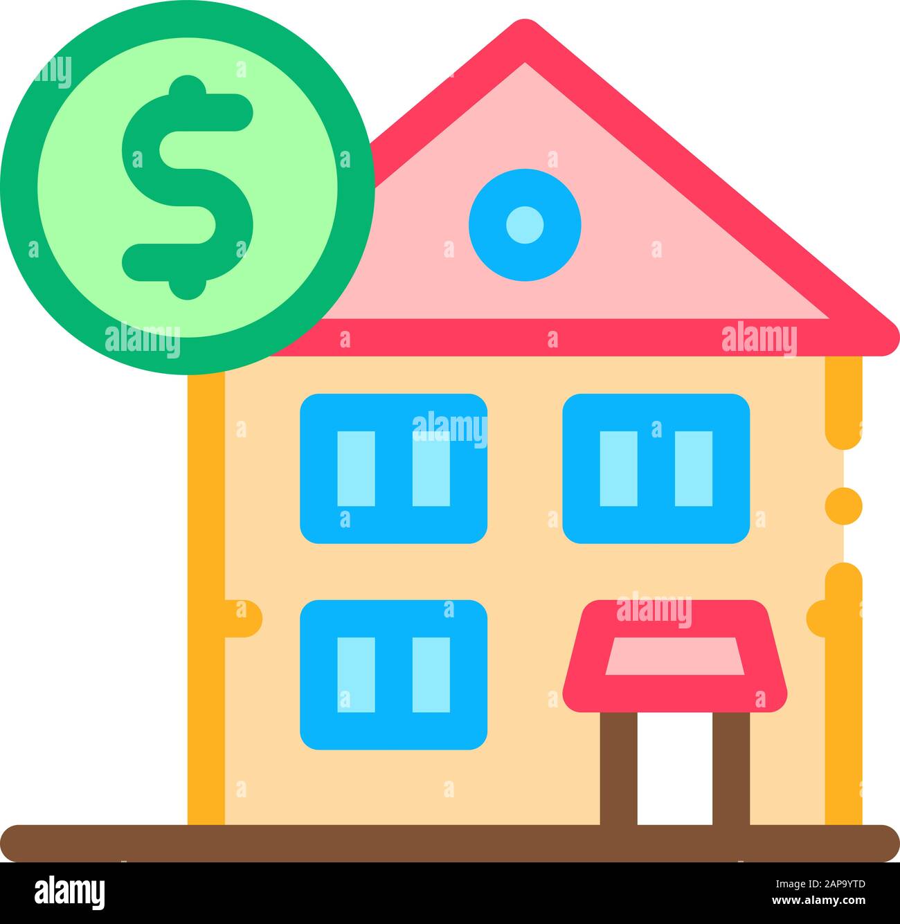 House Mortgage Icon Vector Outline Illustration Stock Vector Image ...