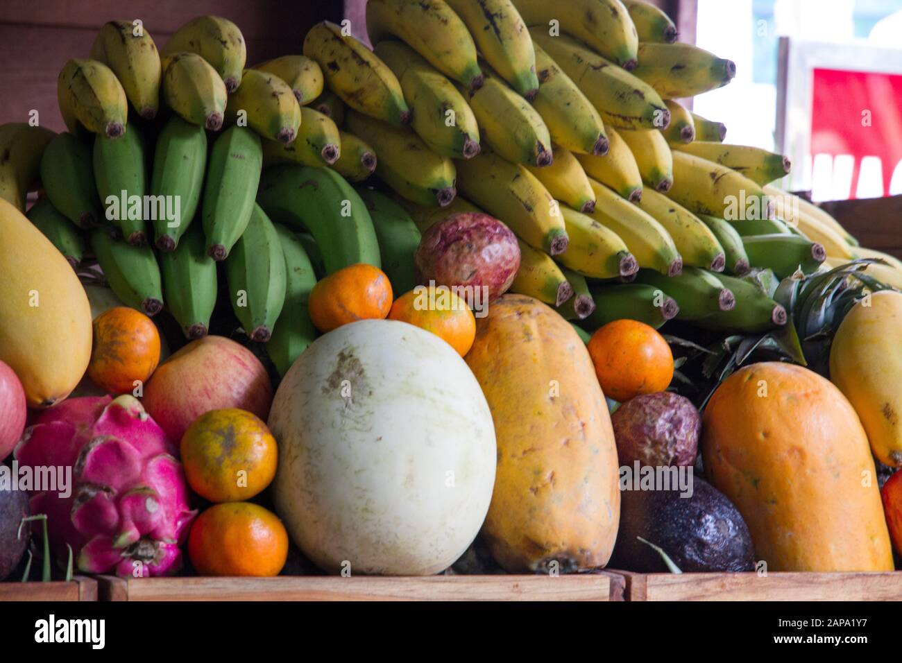 fruits exotical chiang Mai chiangmai Thailand Thai Asia a Stock Photo